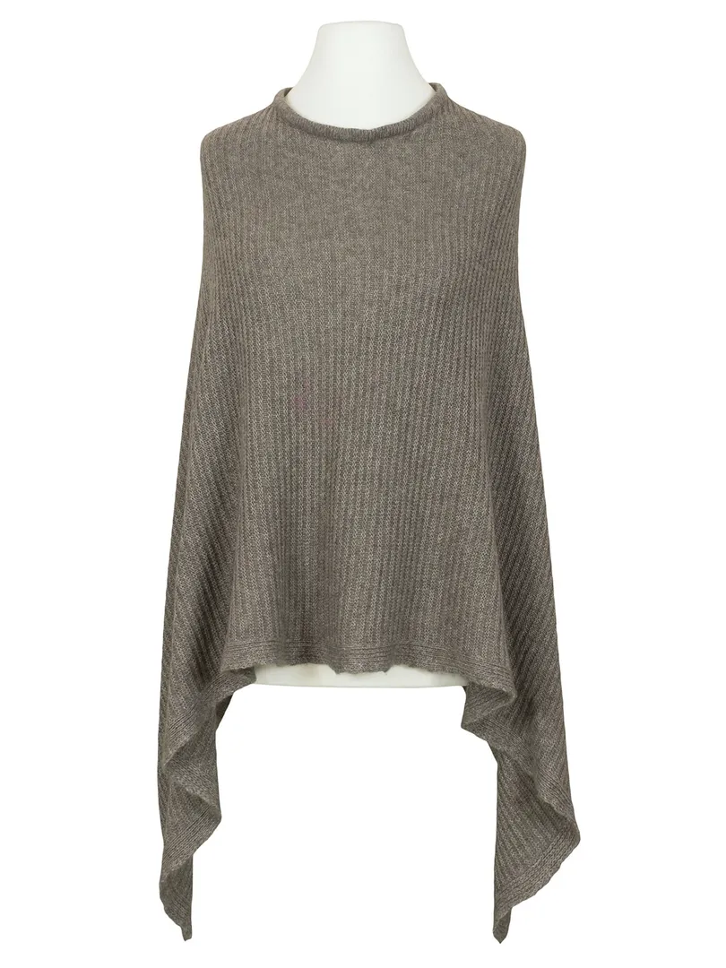 Poncho mit Cashmere in braun von Made in Italy