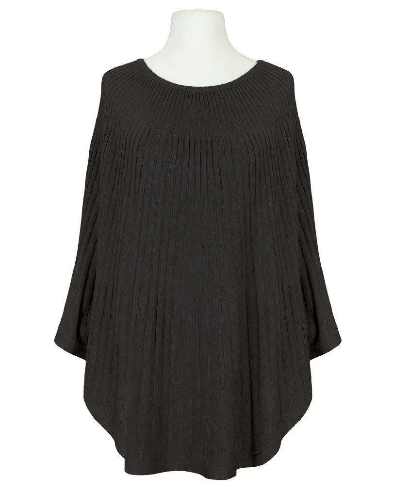 Poncho Rippstrick in  schwarz von Made in Italy (Bild 1)
