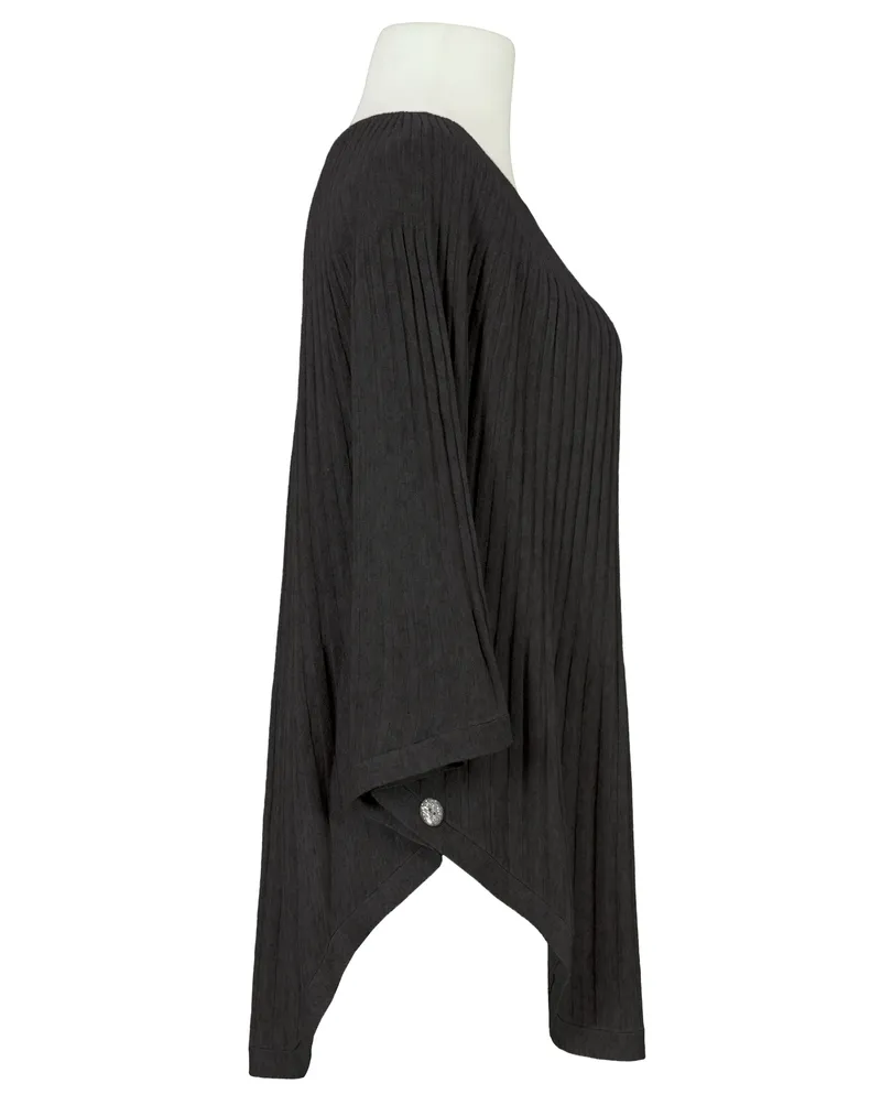 Poncho Rippstrick in  schwarz von Made in Italy (Bild 2)