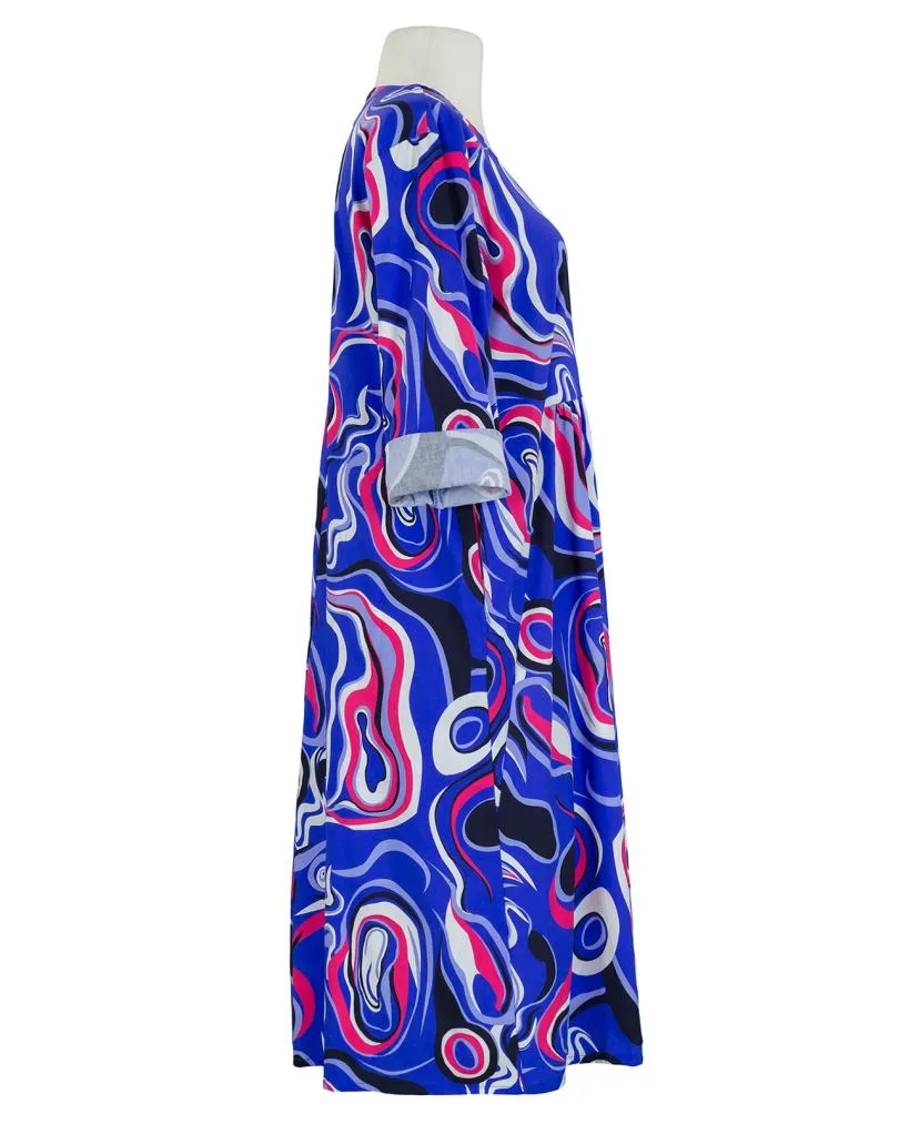 Popeline Kleid Print in  blau von Made in Italy (Bild 2)