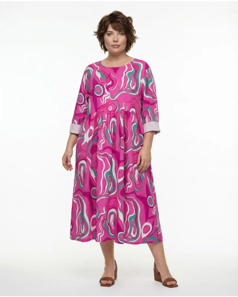 Popeline Kleid Print in  pink von Made in Italy (Bild 3)