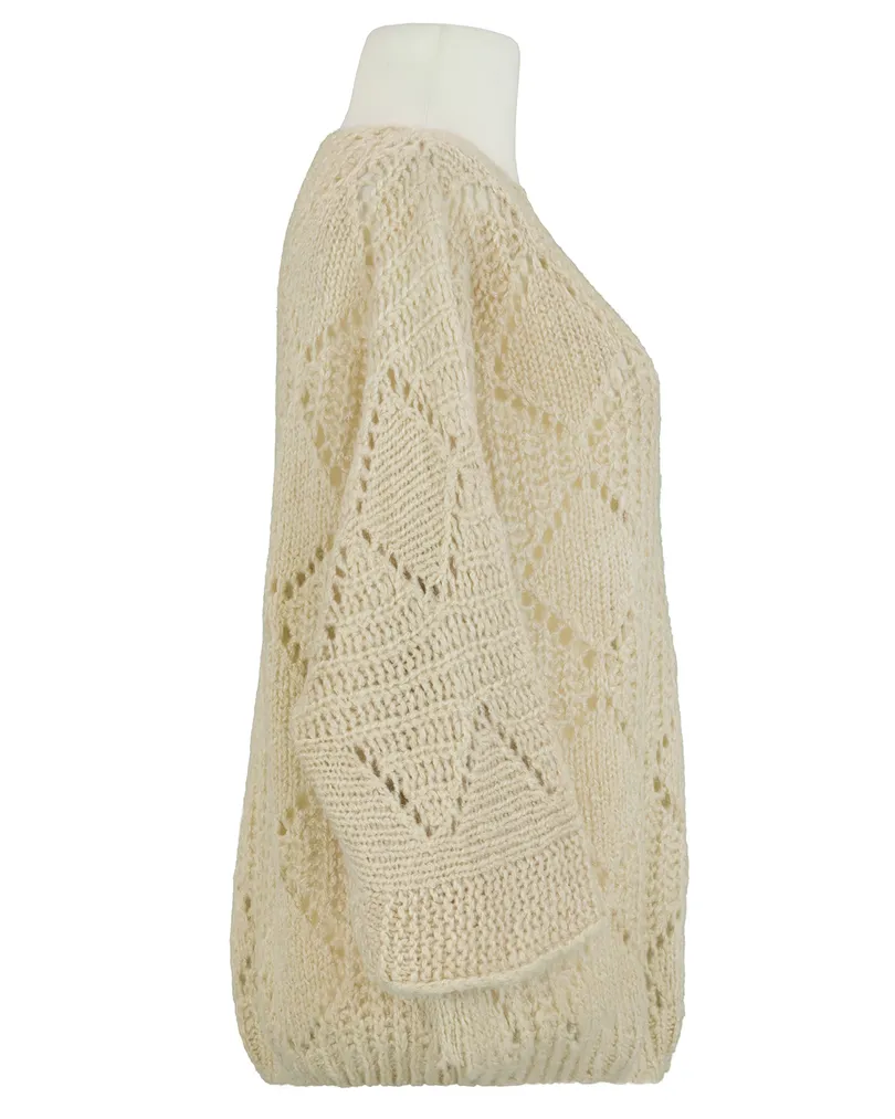 Pullover Ajourstrick in  beige von Made in Italy (Bild 2)