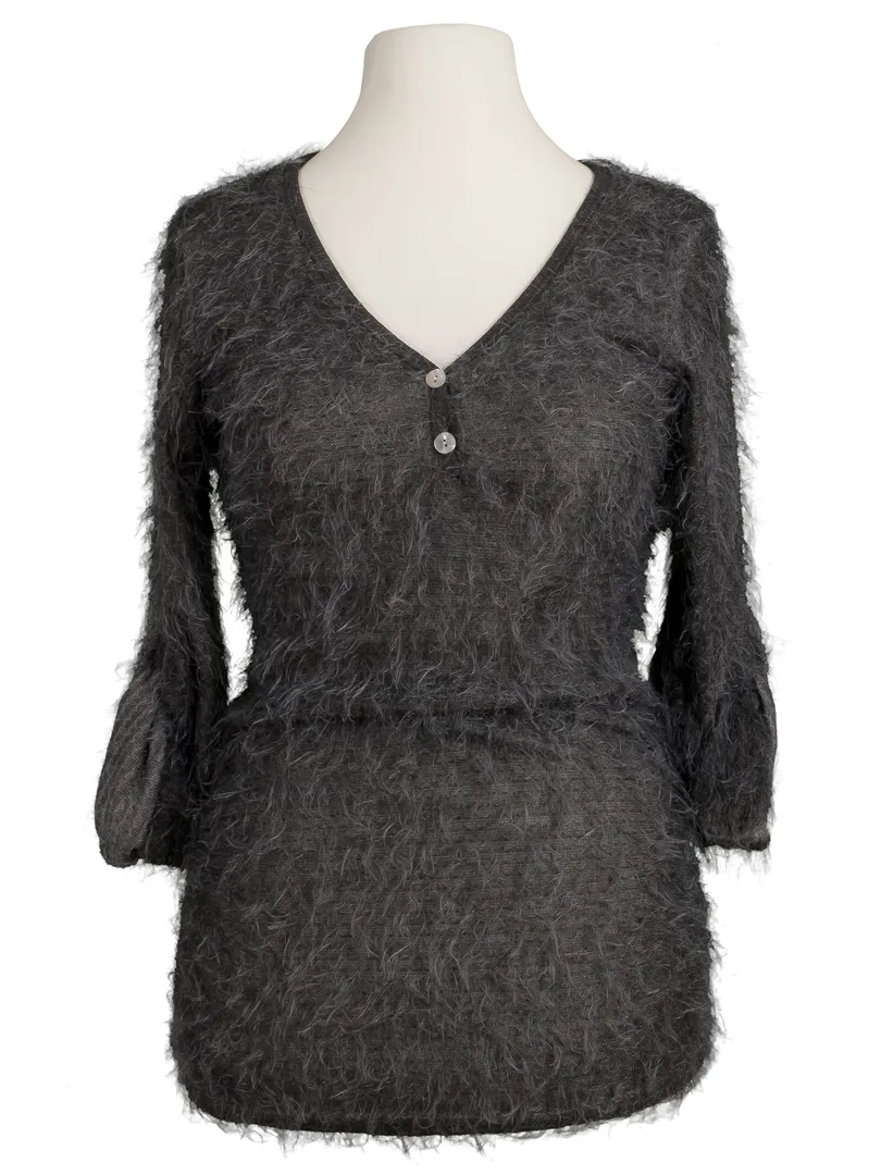 Shirt Flauschstrick in  grau von fashion made in italy (Bild 1)