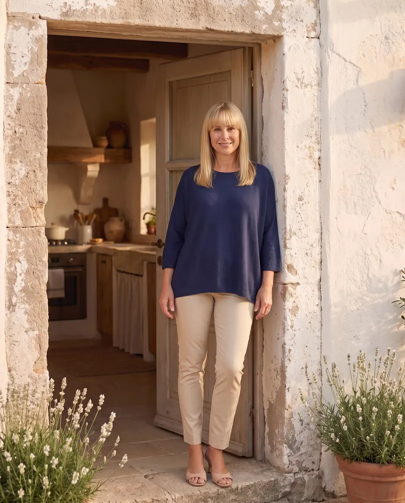 Pullover gerader Schnitt in  dunkelblau von Made in Italy (Bild 5)