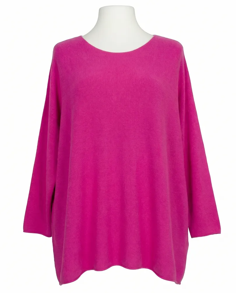 Pullover gerader Schnitt in  pink von Made in Italy (Bild 1)