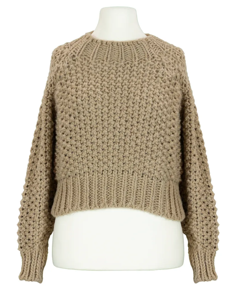 Pullover Grobstrick in  taupe von Made in Italy (Bild 1)