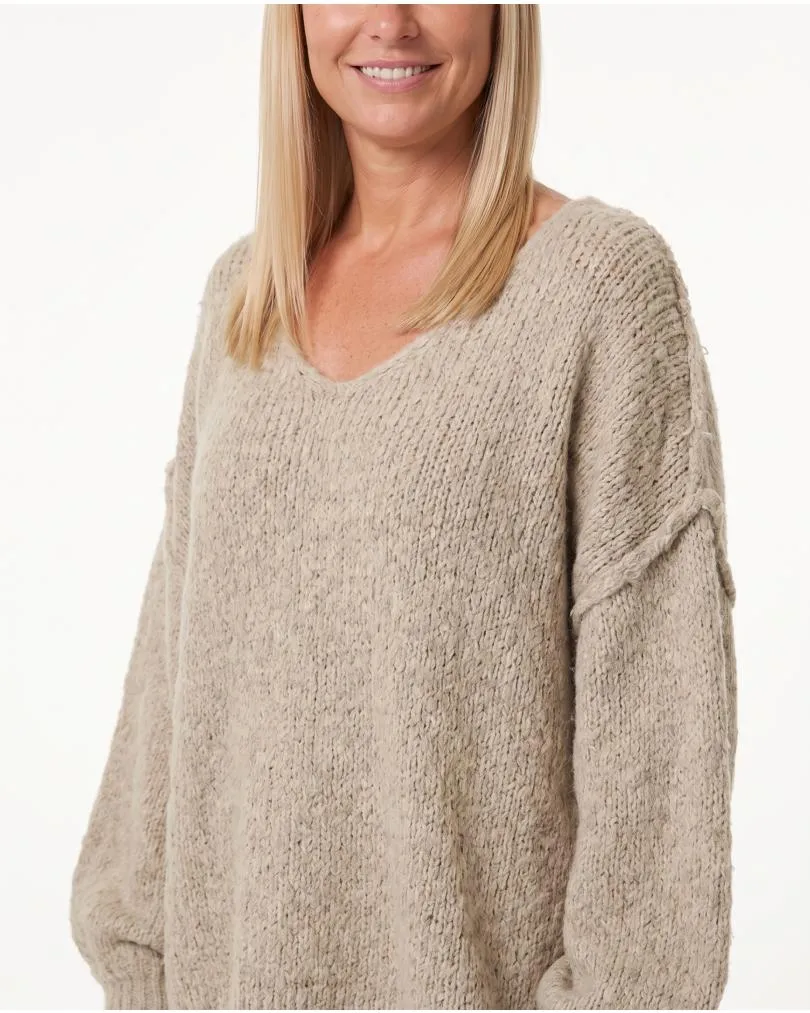 Pullover Inside-Out in  beige von Made in Italy (Bild 4)