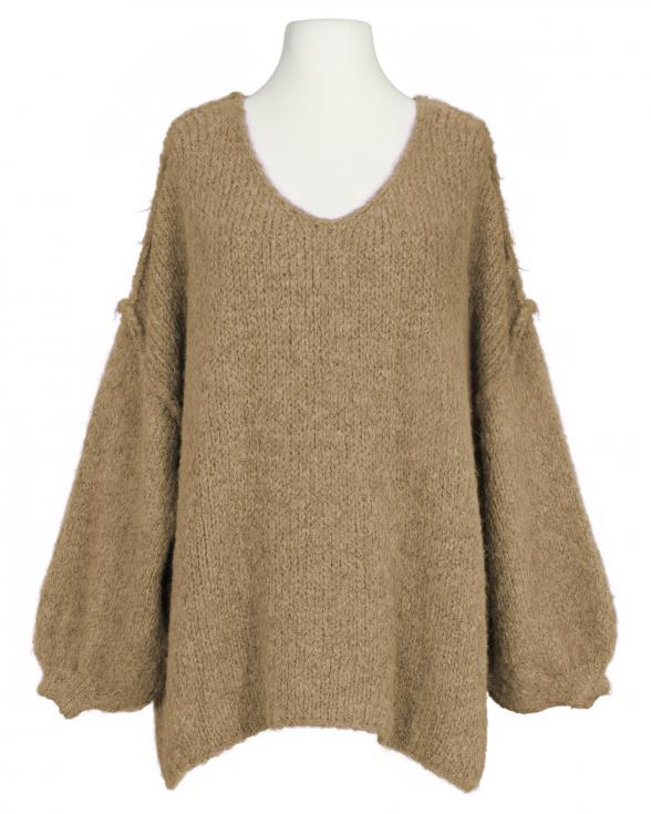 Pullover Inside-Out in camel von Made in Italy
