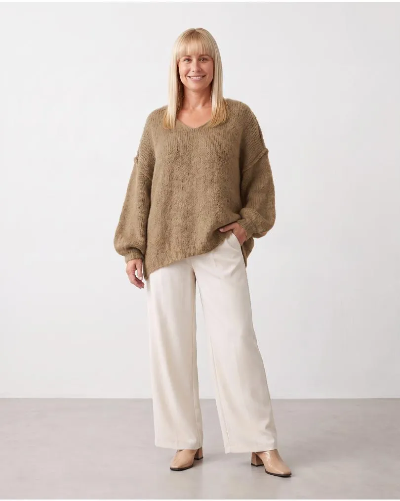 Pullover Inside-Out in  camel von Made in Italy (Bild 3)