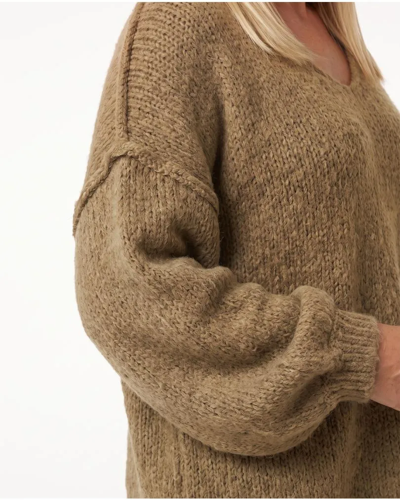 Pullover Inside-Out in  camel von Made in Italy (Bild 5)