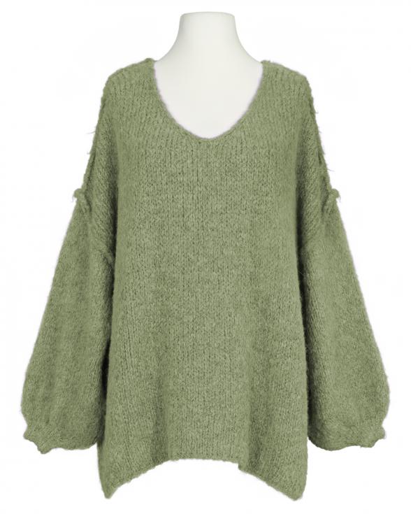 Pullover Inside-Out in khaki von Made in Italy