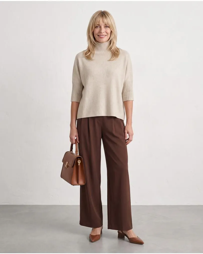 Pullover Kastenform in  beige von Made in Italy (Bild 3)