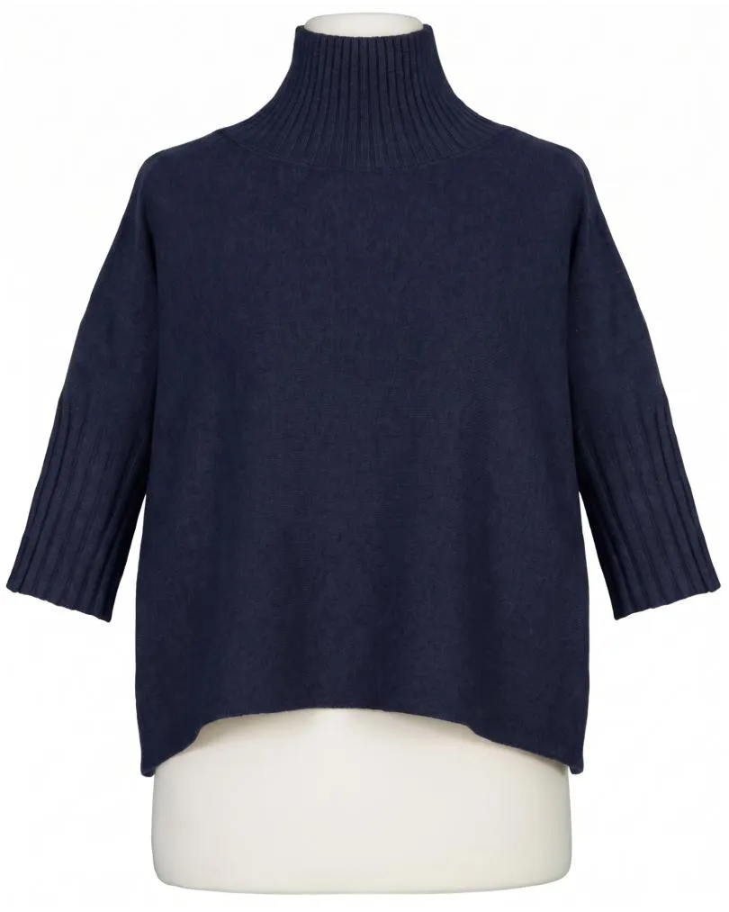 Pullover Kastenform in  dunkelblau von Made in Italy (Bild 1)