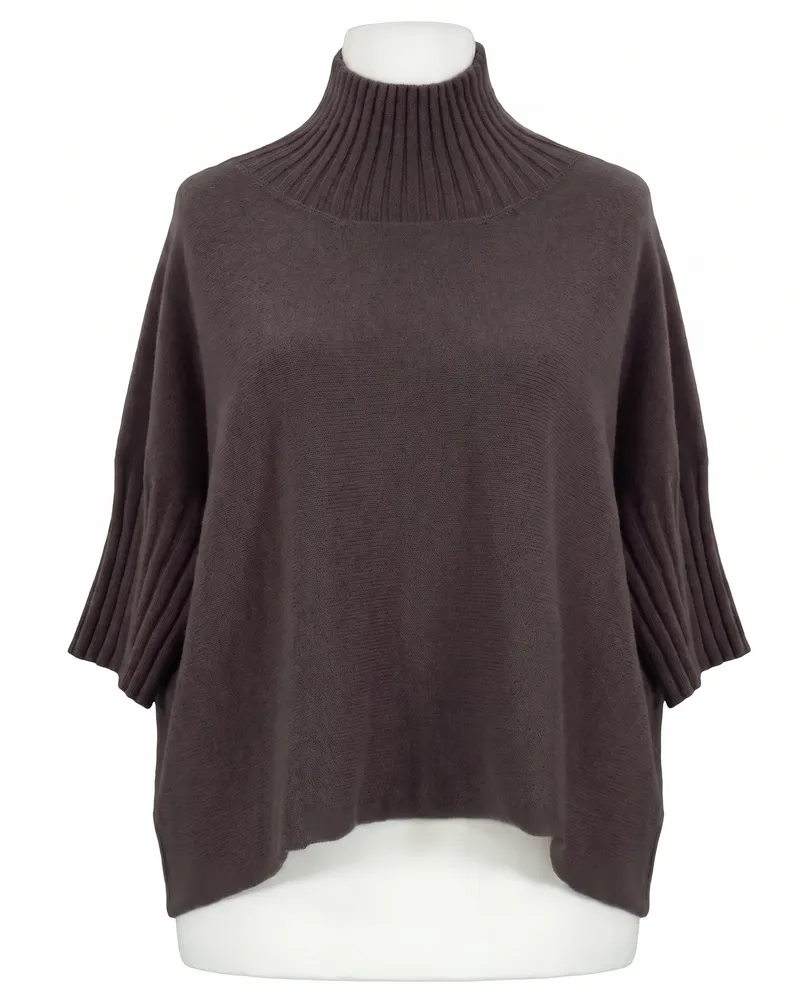 Pullover Kastenform in  dunkelbraun von Made in Italy (Bild 1)