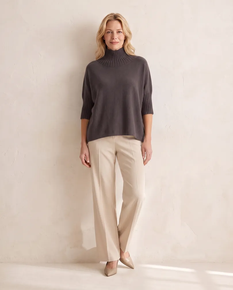 Pullover Kastenform in  dunkelbraun von Made in Italy (Bild 5)