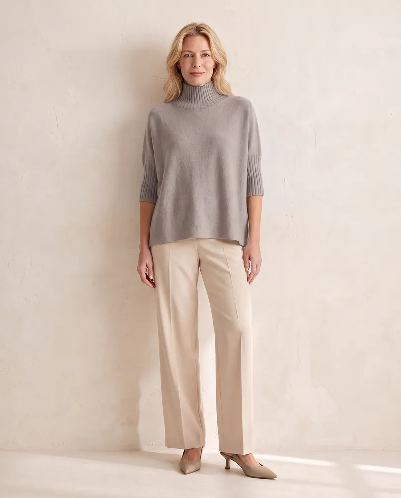 Pullover Kastenform in  hellbraun von Made in Italy (Bild 5)