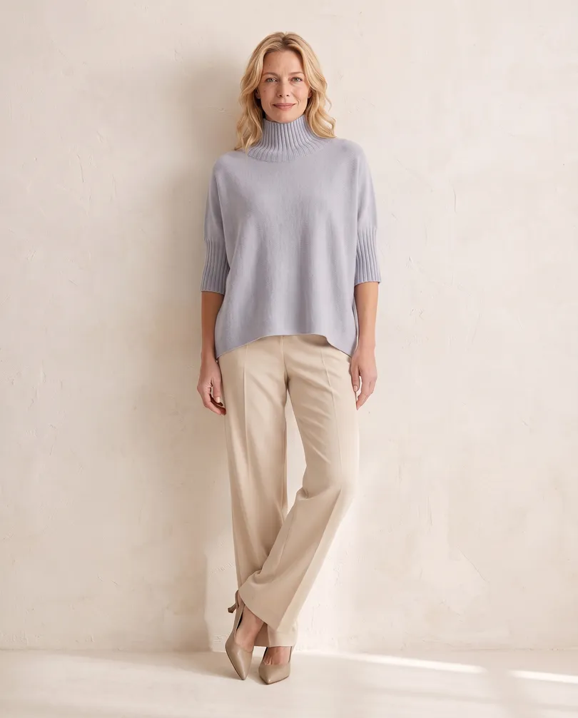 Pullover Kastenform in  hellgrau von Made in Italy (Bild 5)