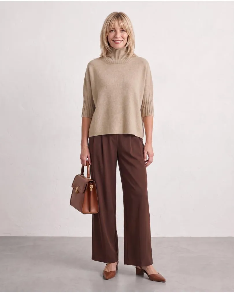 Pullover Kastenform in  karamel von Made in Italy (Bild 3)