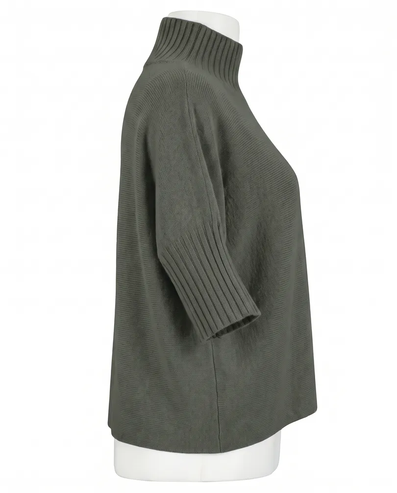 Pullover Kastenform in  oliv von Made in Italy (Bild 2)
