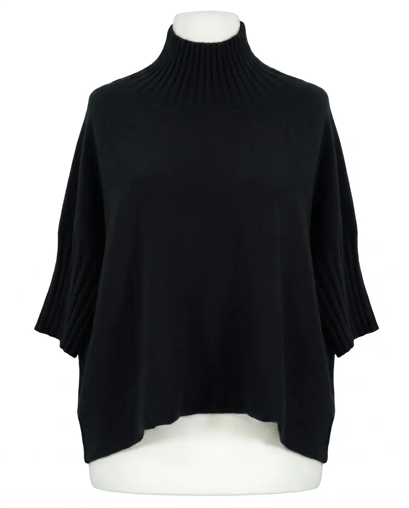 Pullover Kastenform in  schwarz von Made in Italy (Bild 1)
