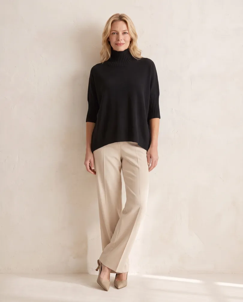 Pullover Kastenform in  schwarz von Made in Italy (Bild 5)