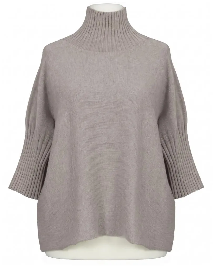 Pullover Kastenform in  taupe von Made in Italy (Bild 1)