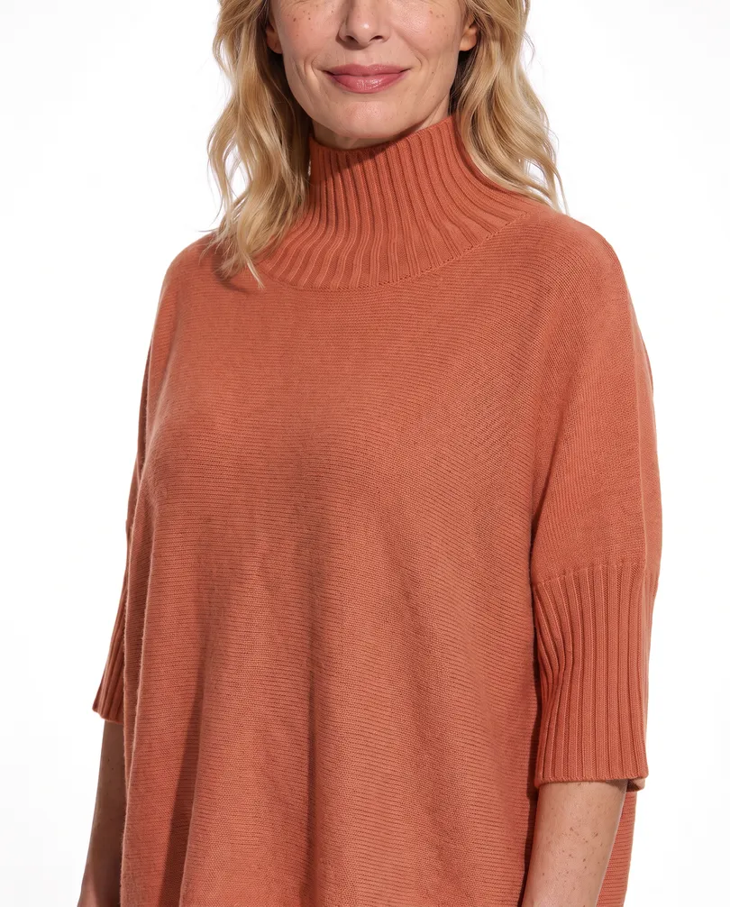 Pullover Kastenform in  terracotta von Made in Italy (Bild 4)