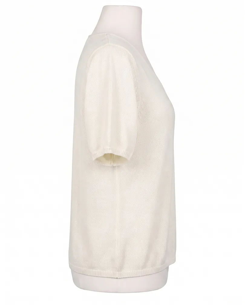 Pullover Kurzarm in  beige von Made in Italy (Bild 2)