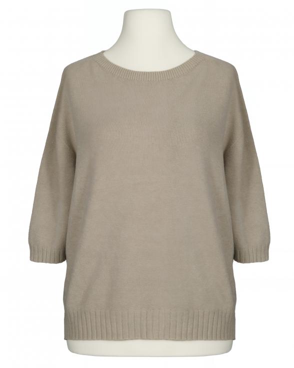 Pullover Kurzarm in hellbraun von Made in Italy