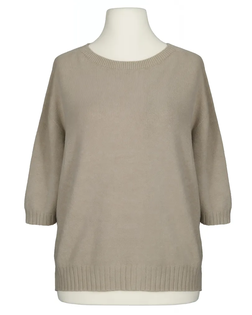 Pullover Kurzarm in taupe von Made in Italy
