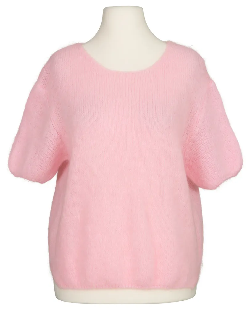 Pullover Kurzarm mit Mohair in rosa von Made in Italy