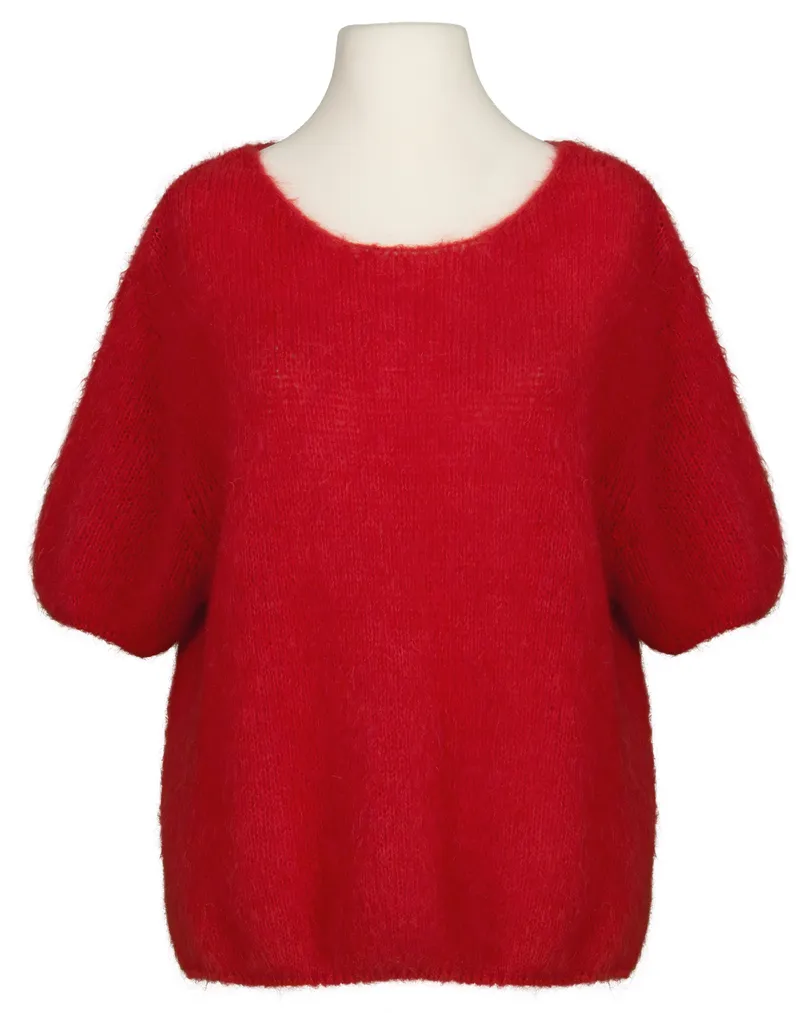 Pullover Kurzarm mit Mohair in rot von Made in Italy