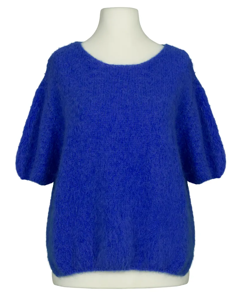 Pullover Kurzarm mit Mohair in royalblau von Made in Italy