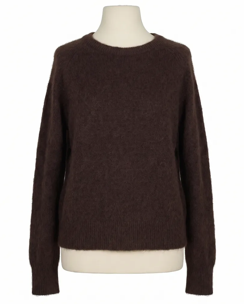 Pullover mit Alpaka in dunkelbraun von Made in Italy