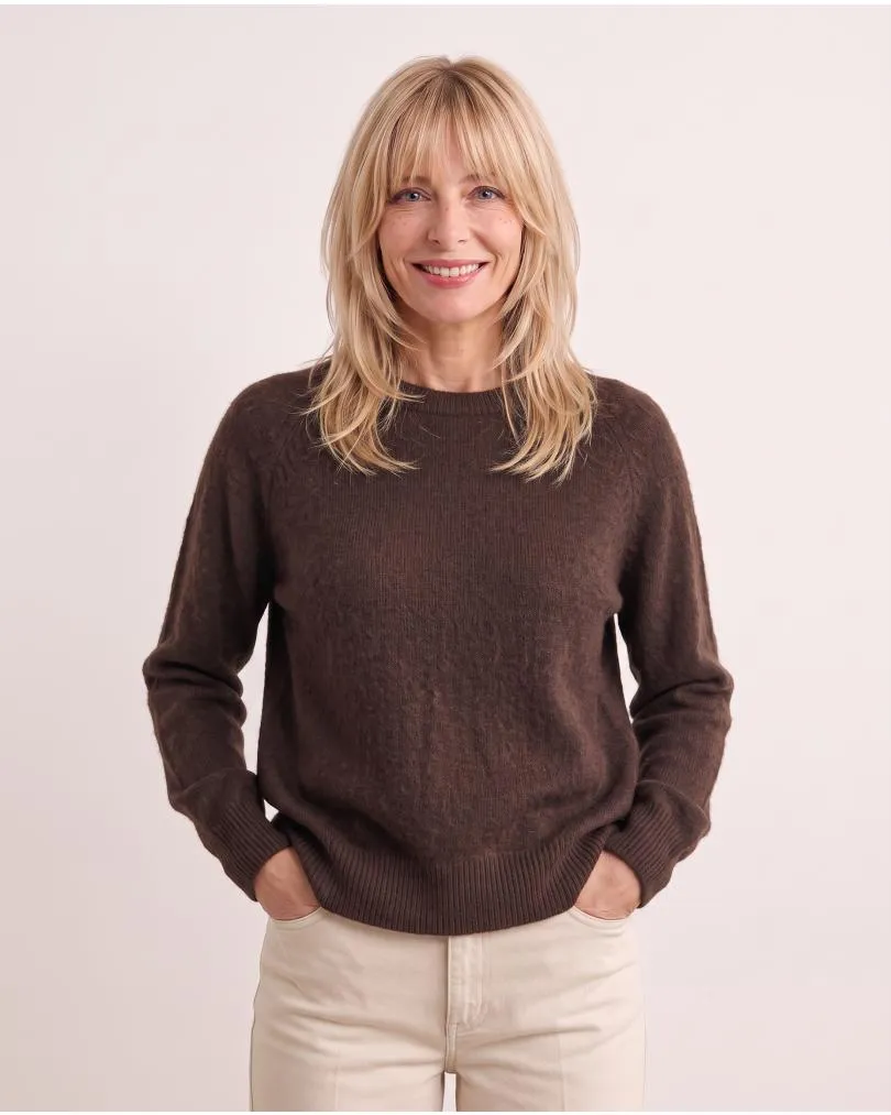 Pullover mit Alpaka in  dunkelbraun von Made in Italy (Bild 5)