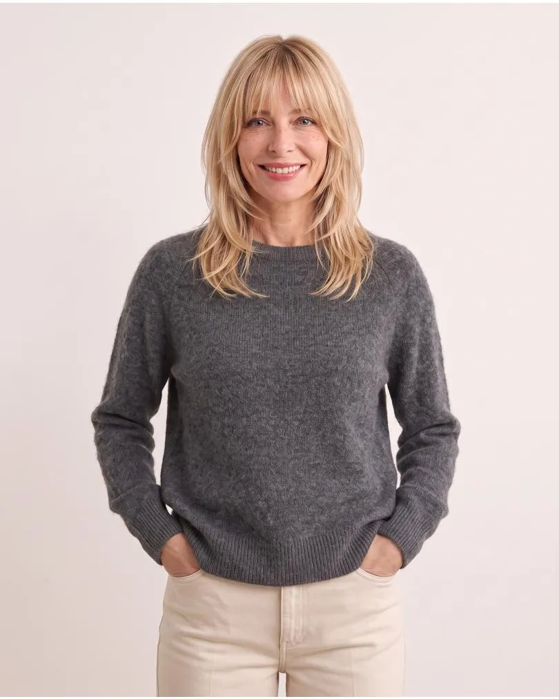 Pullover mit Alpaka in  grau von Made in Italy (Bild 5)