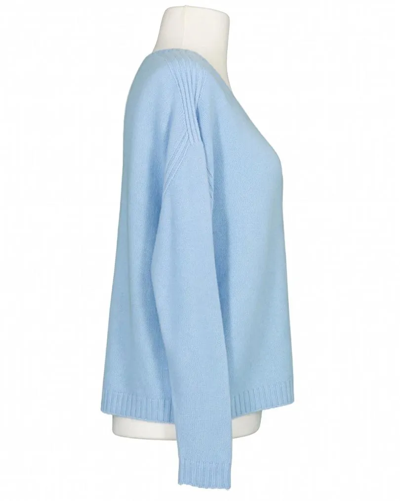 Pullover mit Alpaka in  hellblau von Made in Italy (Bild 2)
