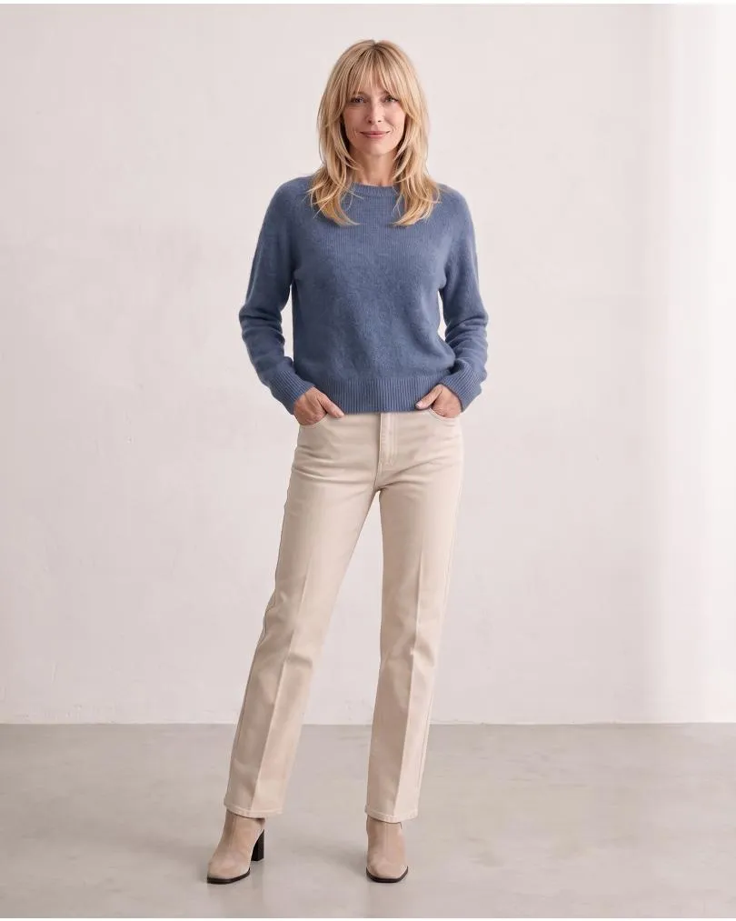 Pullover mit Alpaka in  jeansblau von Made in Italy (Bild 3)