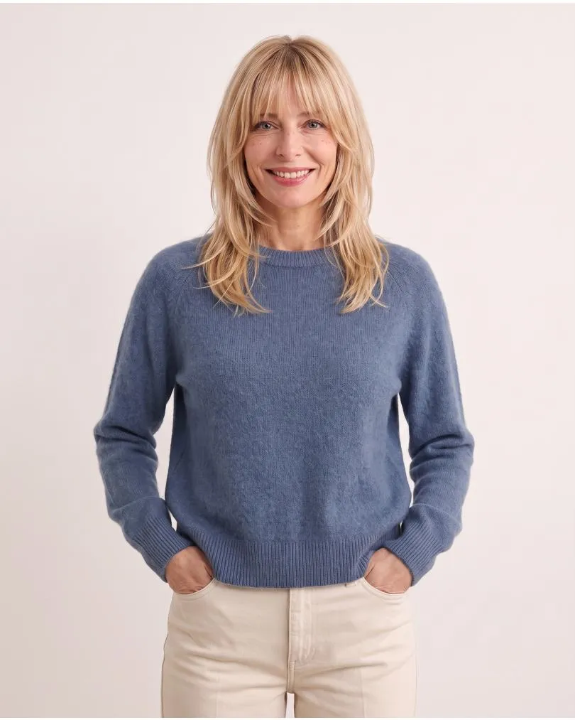 Pullover mit Alpaka in  jeansblau von Made in Italy (Bild 5)