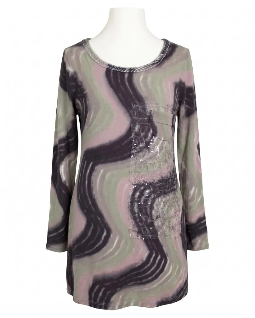 Pullover mit Batikmuster in  taupe-rosa von Spaziodonna (Bild 1)