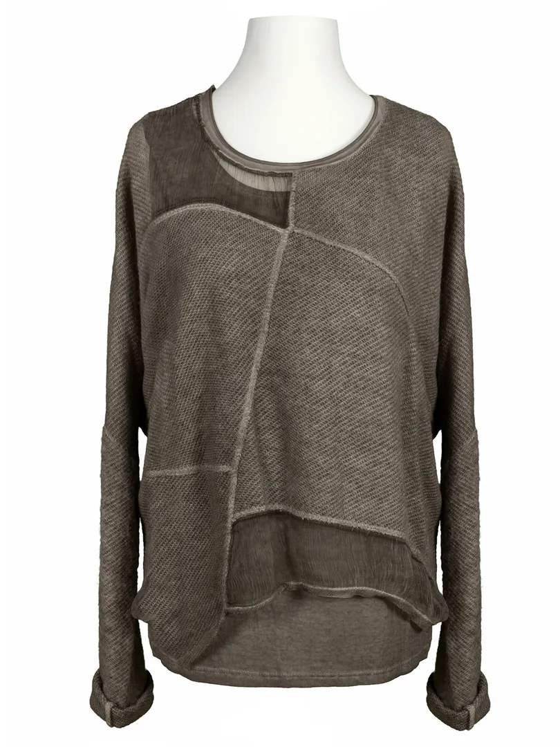 Pullover mit Chiffon 2-tlg. in  braun von Made in Italy (Bild 1)