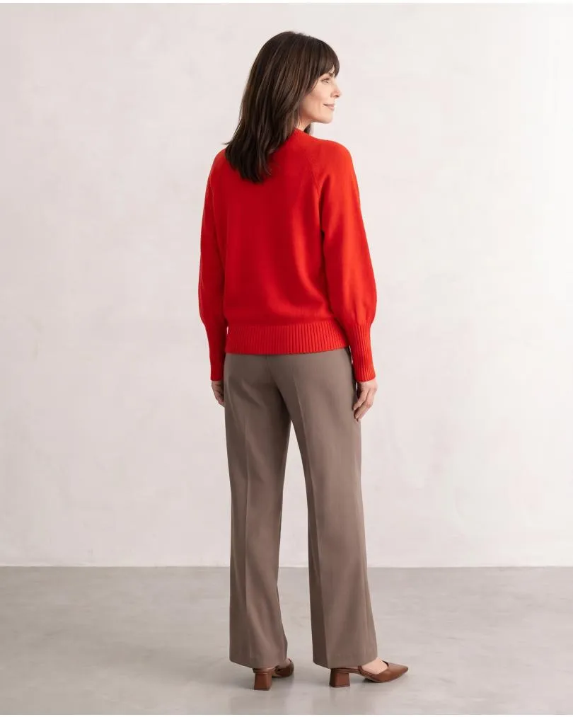 Pullover mit Fledermausarm in  rot von Made in Italy (Bild 4)