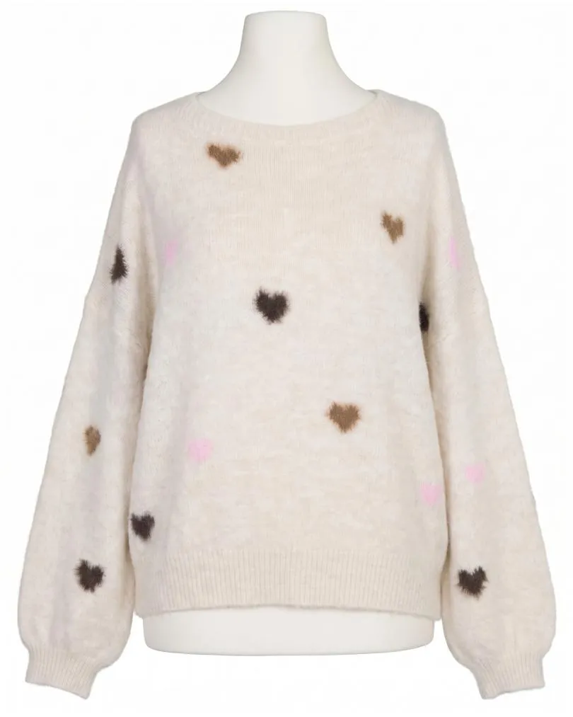 Pullover mit Herzen in  beige von Selected Touch (Bild 1)