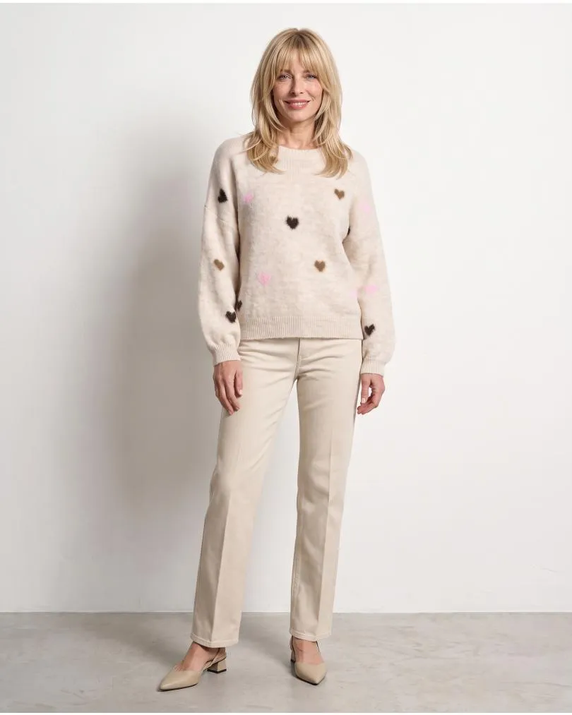 Pullover mit Herzen in  beige von Selected Touch (Bild 3)