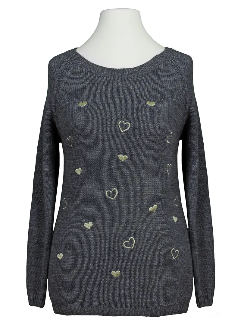 Pullover mit Herzen in  grau von fashion made in italy (Bild 1)