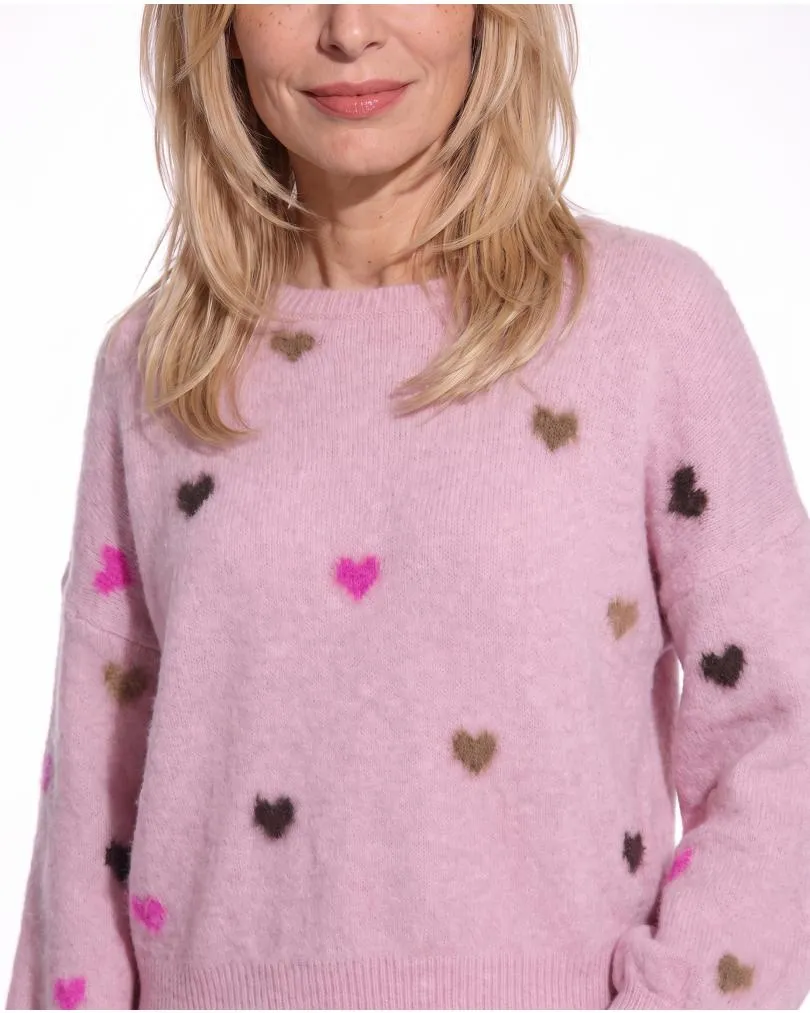 Pullover mit Herzen in  rosa von Selected Touch (Bild 3)