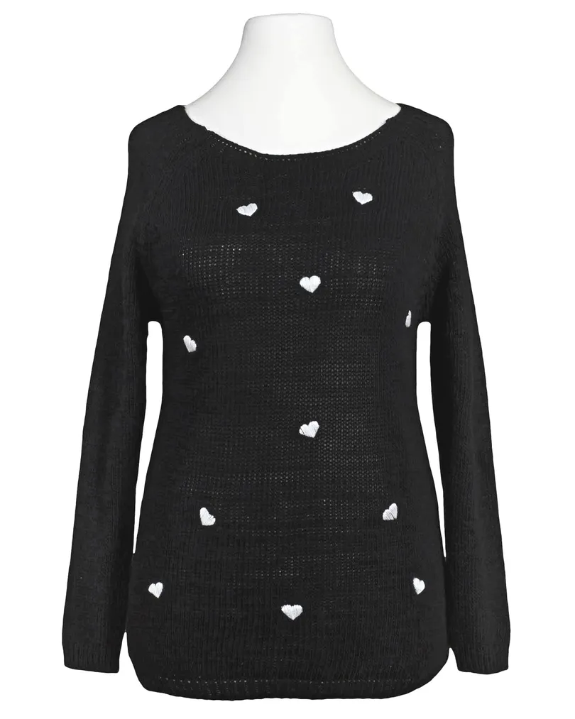 Pullover mit Herzen in  schwarz von fashion made in italy (Bild 1)
