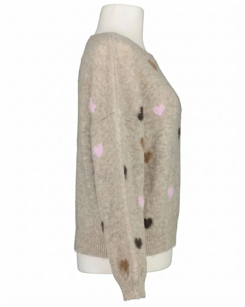 Pullover mit Herzen in  taupe von Selected Touch (Bild 2)