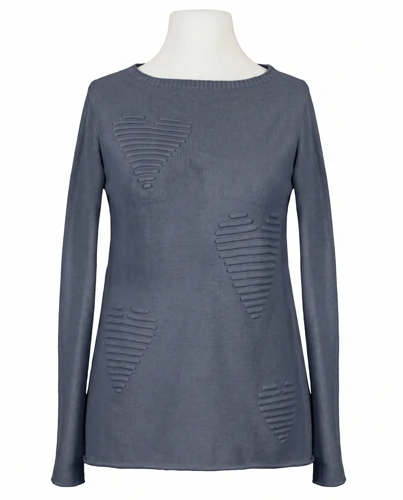Pullover mit Herzmuster in  jeansblau von Finery (Bild 1)