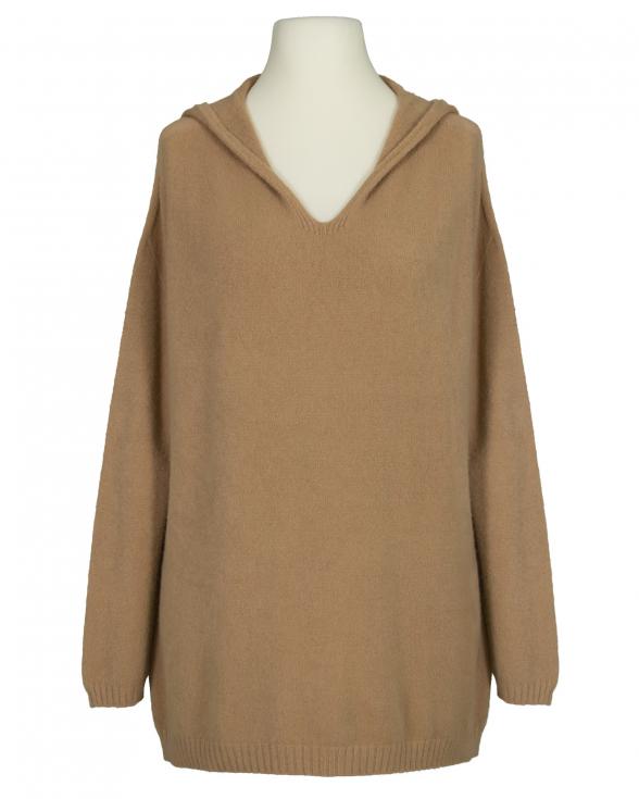 Pullover mit Kapuze in camel von Made in Italy